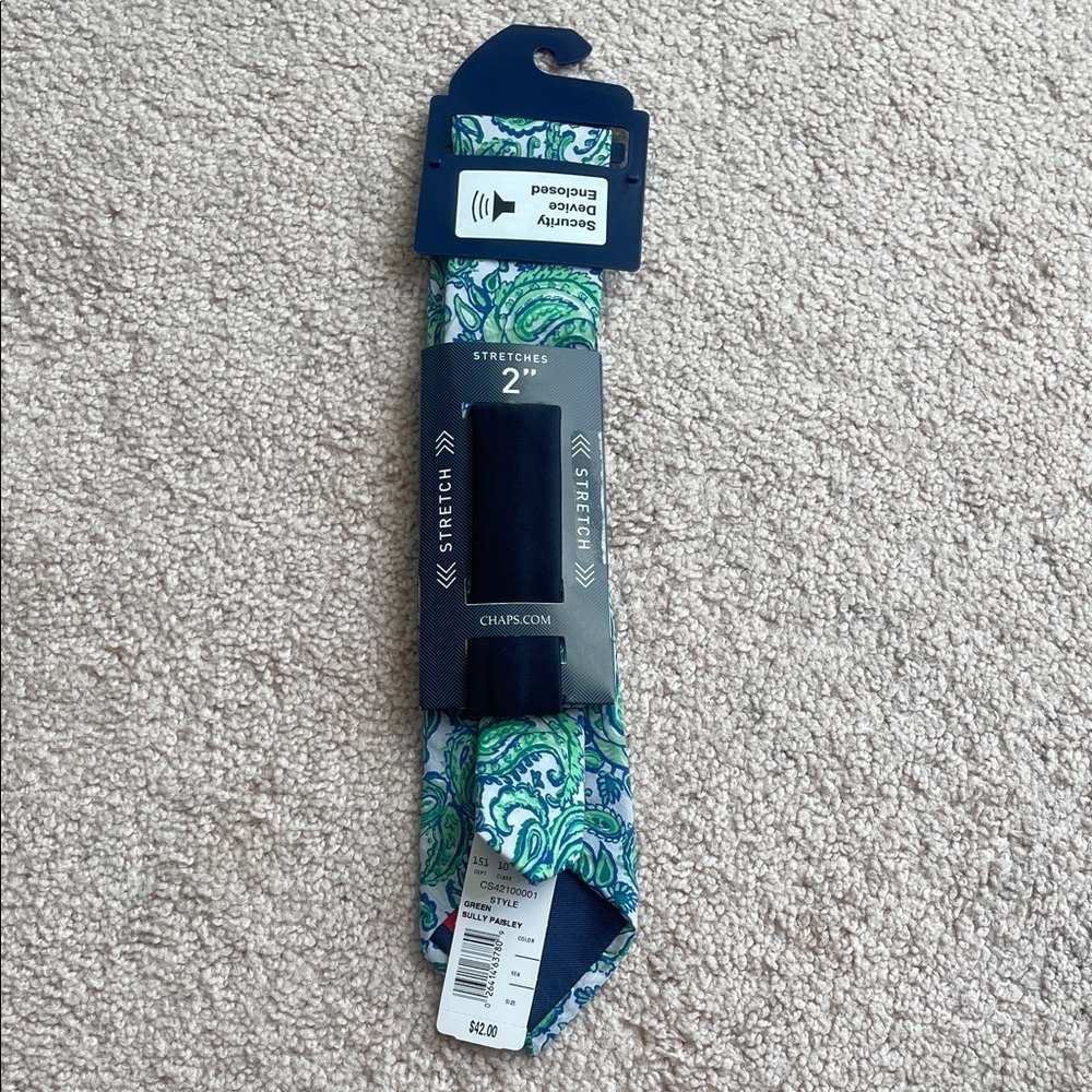 NWT Chaps Blue and Green Sully Paisley Necktie - Picture 2 of 3